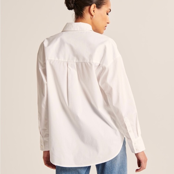 Abercrombie Oversized White Button Down Shirt Wonens Size Small - Picture 5 of 6